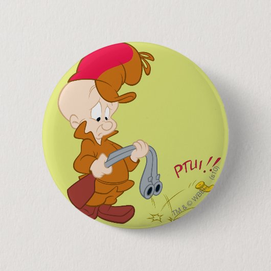 PISTOOL van ELMER FUDD™ mislukt Ronde Button 5,7 Cm (Voorkant)