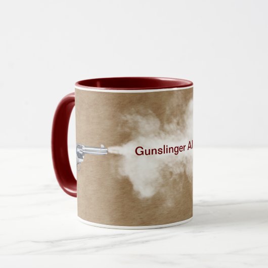 Pistool vecht in koffiehuis mok (Voorkant links)