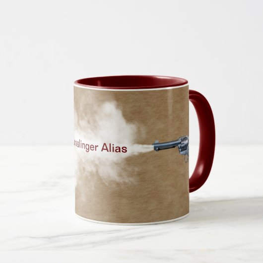 Pistool vecht in koffiehuis mok (Voorkant rechts)