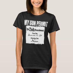 Pistool Vergunning Tweede wijziging Funny 2e verbo T-shirt