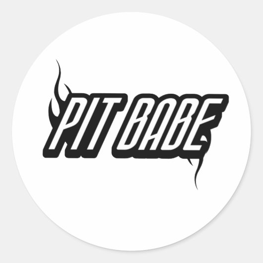 Pit Babe Ronde Sticker (Voorkant)