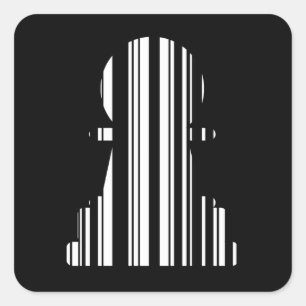 Pit BAR CODE Chess Piece Design Vierkante Sticker