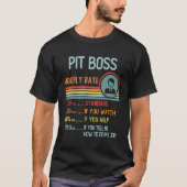 Pit Boss Hourly Rate T-Shirt Retro Job Title (Voorkant)