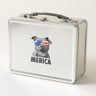 Pit Bull 4 juli Merica Mannen American Flag Sung