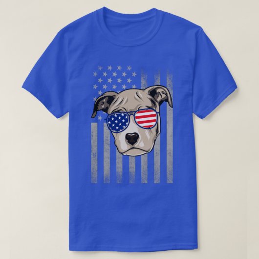 Pit Bull 4 juli Merica Patriottisch T-shirt (Design voorkant)
