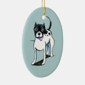 Pit Bull APBT Black White Keramisch Ornament (Rechts)