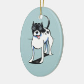 Pit Bull APBT Black White Keramisch Ornament (Links)
