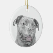 Pit Bull Art Drawing Keramisch Ornament (Rechts)