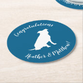 Pit Bull Baby shower Dog Pitbull Blue Boy Ronde Kartonnen Onderzetter (Gebogen)