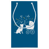 Pit Bull Baby shower Pitbull Dog Blue Boy Klein Cadeauzakje (Achterkant)