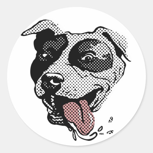Pit Bull Big Dot Ronde Sticker (Voorkant)