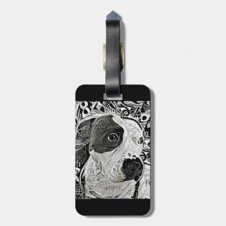 Pit Bull Black and White design  Bagagelabel