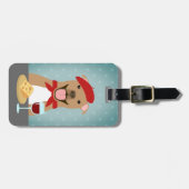 Pit Bull Brown Drink wijn en eetkaas Bagagelabel (Voorkant horizontaal)