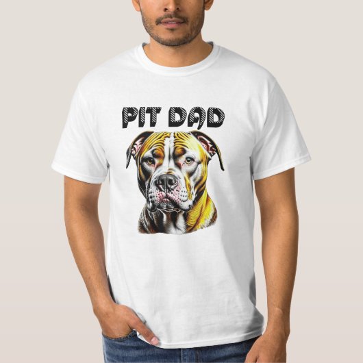 Pit Bull Dad | HONDENLIEFHEBBER T-shirt (Voorkant)