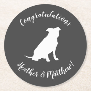 Pit Bull Dog Baby Pitbull Shower Gender Neutral Ronde Kartonnen Onderzetter