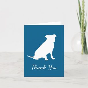 Pit Bull Dog Baby shower Blue Boy Pitbull Bedankkaart