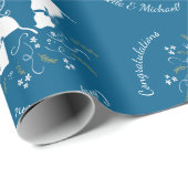 Pit Bull Dog Baby shower Blue Boy Pitbull Cadeaupapier (Rol Hoek)