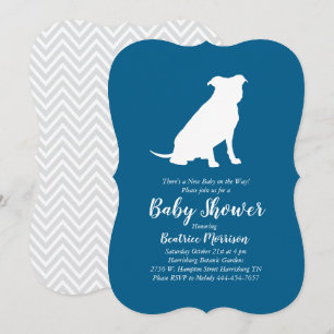 Pit Bull Dog Baby shower Blue Boy Pitbull Kaart