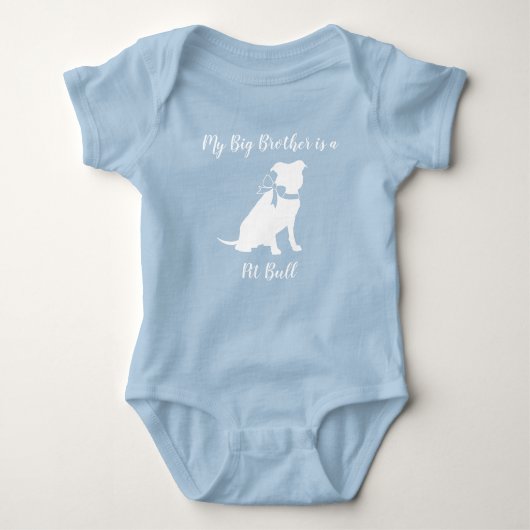 Pit Bull Dog Baby shower Blue Boy Pitbull Romper (Voorkant)