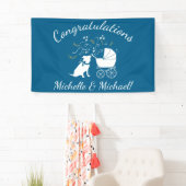 Pit Bull Dog Baby shower Blue Boy Pitbull Spandoek (Insitu)