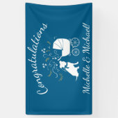 Pit Bull Dog Baby shower Blue Boy Pitbull Spandoek (Verticaal)