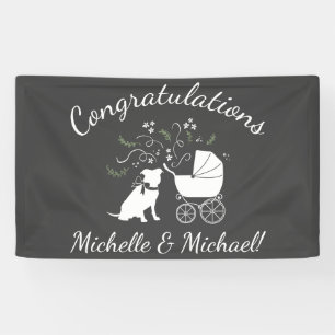 Pit Bull Dog Baby shower Genderneutraal Spandoek