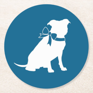 Pit Bull Dog-Baby shower Ronde Kartonnen Onderzetter