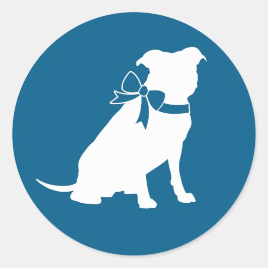 Pit Bull Dog-Baby shower Ronde Sticker (Voorkant)