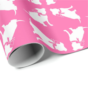Pit Bull Dog Baby shower Roze Girl Pitbull Cadeaupapier