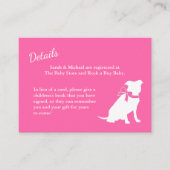 Pit Bull Dog Baby shower Roze Girl Pitbull Informatiekaartje (Voorkant)