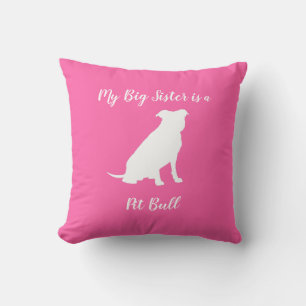 Pit Bull Dog Baby shower Roze Girl Pitbull Kussen