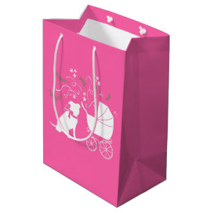 Pit Bull Dog Baby shower Roze Girl Pitbull Medium Cadeauzakje