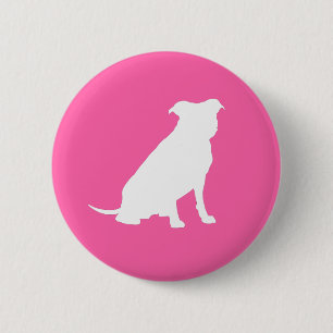 Pit Bull Dog Baby shower Roze Girl Pitbull Ronde Button 5,7 Cm