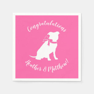 Pit Bull Dog Baby shower Roze Girl Pitbull Servet