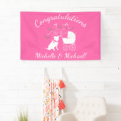 Pit Bull Dog Baby shower Roze Girl Pitbull Spandoek (Insitu)