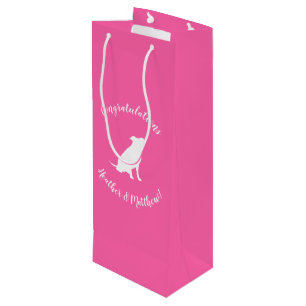 Pit Bull Dog Baby shower Roze Girl Pitbull Wijn Cadeautas