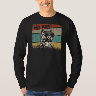 Pit Bull Dog Cool Eenvoudig Retro Stijl T-shirt