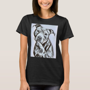 Pit Bull Dog Lover Een mooi van een blauwe neus pu T-shirt