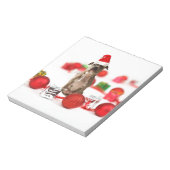 Pit Bull Dog met cadeaudoos en kerstversieringen Notitieblok (Gedraaid)