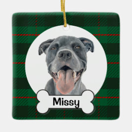 Pit bull Dog Ornament, Blue Staffy Ornament