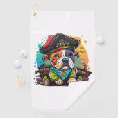 Pit Bull Dog Pirate Golfhanddoek (Insitu)