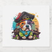 Pit Bull Dog Pirate Sparkling Wijnetiket (Enkel label)