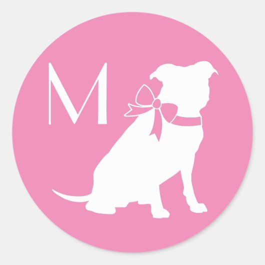 Pit Bull Dog Puppy Pitbull Classic Round Sticker (Voorkant)