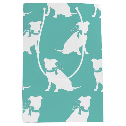 Pit Bull Dog Puppy Pitbull Medium Gift Bag Medium Cadeauzakje (Voorkant)