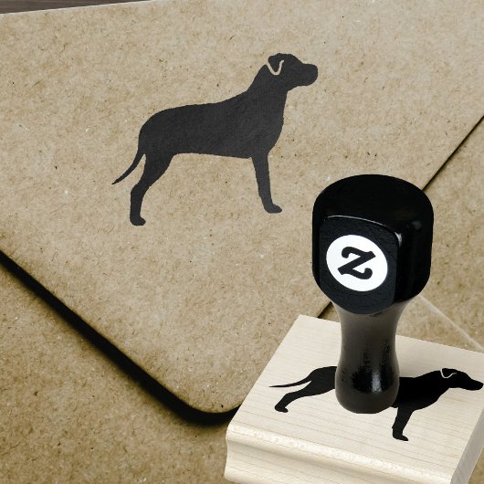 Pit Bull Dog Ras Silhouet Rubber Stamp Rubberstempel