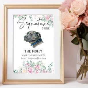 Pit Bull Dog Signature Drink Teken Poster