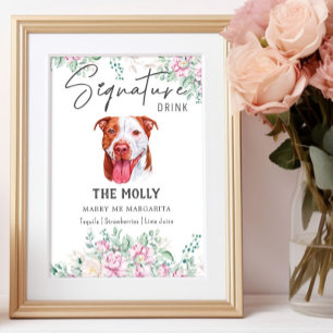 Pit Bull Dog Signature Drink Teken Poster