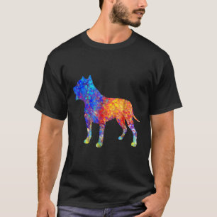 Pit Bull Dog Waterverf Art Design T-shirt