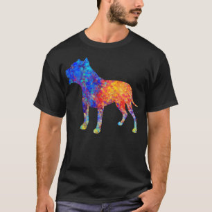 Pit Bull Dog Waterverf Art T-shirt