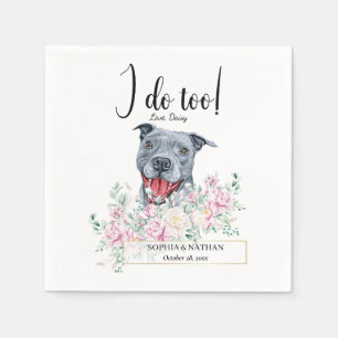 Pit Bull Dog Wedding Cocktail Napkins Servet